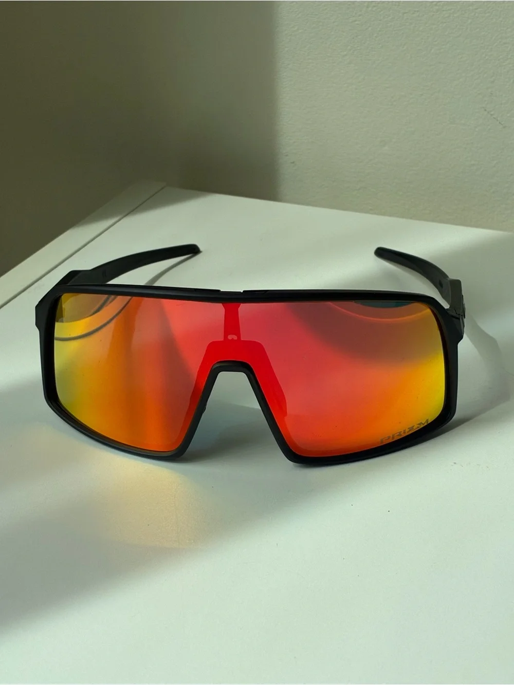Oakley Sutro Sunglasses with Red Orange lenses and black frame